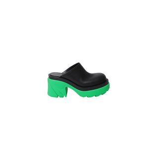 Bottega Veneta Flash Platform Mules in Black Calfskin Leather